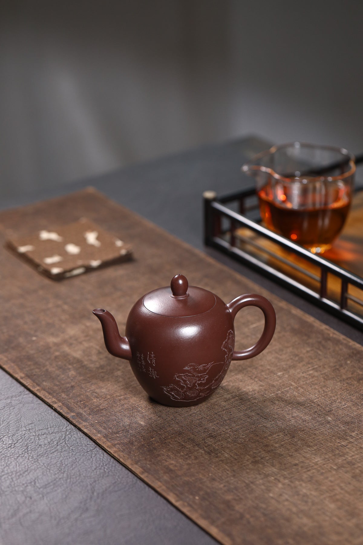 Meirenjian Teapot in Aged Purple Clay, 250 ml