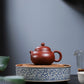 Wendan-Shaped Zisha Teapot in Red Bipi Clay, 130 ml