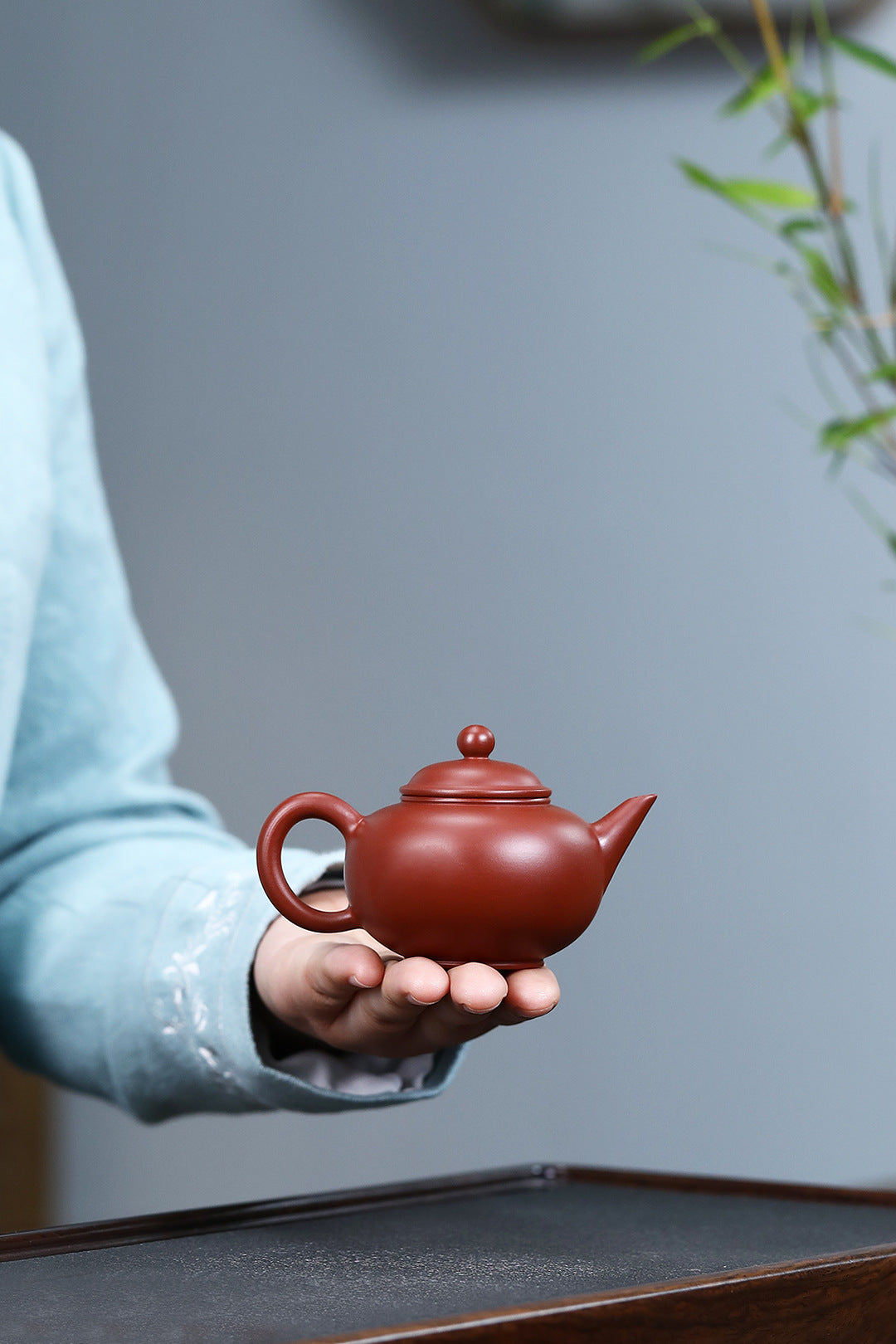 Shuiping Teapot in Dahongpao Clay, 100 ml