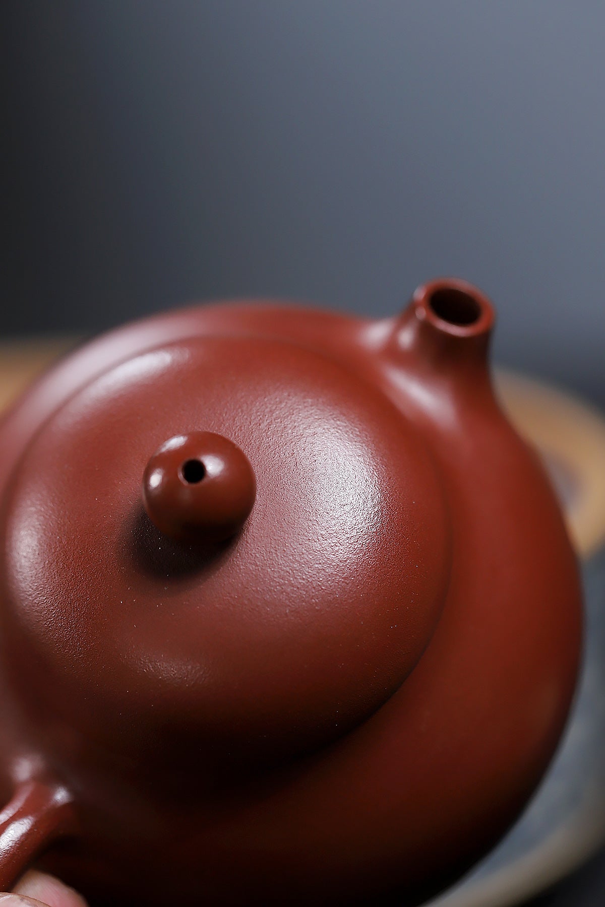Wendan-Shaped Zisha Teapot in Red Bipi Clay, 130 ml