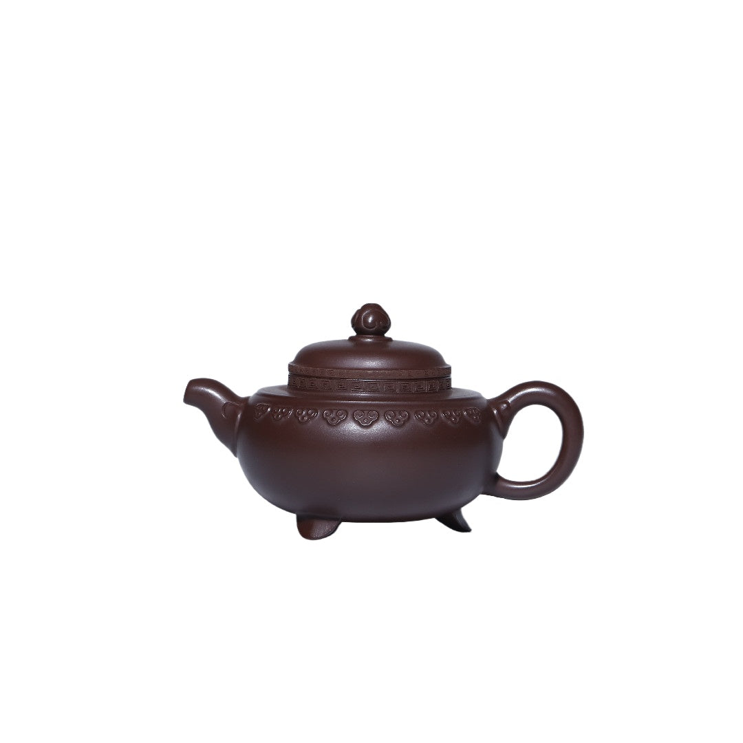 Yixing top Purple Clay (Zisha) Teapot [Ruyi Gold Stone Scoop 如意金纹石瓢]