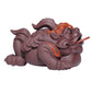 Golden Toad Yixing Purplue Sand Tea Pet Purple Clay Sculpture Tea Set