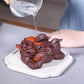 Golden Toad Yixing Purplue Sand Tea Pet Purple Clay Sculpture Tea Set