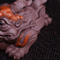 Golden Toad Yixing Purplue Sand Tea Pet Purple Clay Sculpture Tea Set