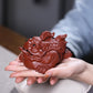Golden Toad Yixing Purplue Sand Tea Pet Purple Clay Sculpture Tea Set