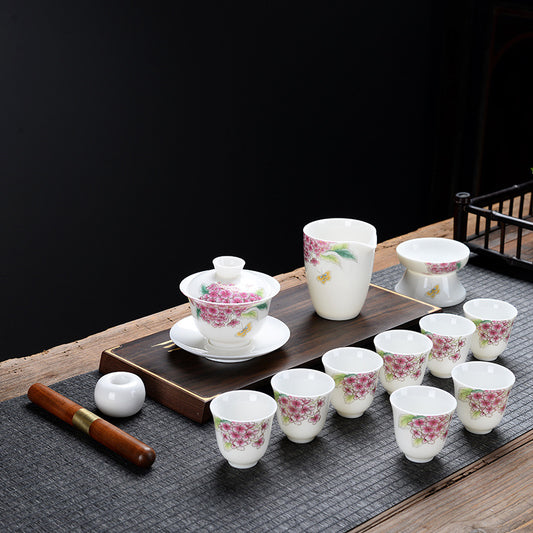 White Jade White Porcelain Tea Set Gift Set