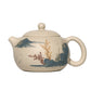 Zisha Teapot original mine white section purple sand pot pure handmade mud painted landscape Xishi pot Gift package