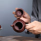 Zisha Teapot old purple clay high pan pot household kung fu teapot tea set Gift package