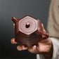Zisha Teapot purple sand pot six-party Handuo original ore purple mud pure hand lettering and painting inner wall chapter teapot