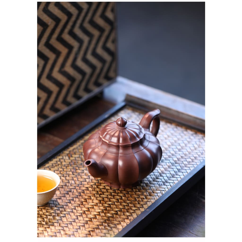 teapot Yixing pure handmade famous authentic ribbed smiley