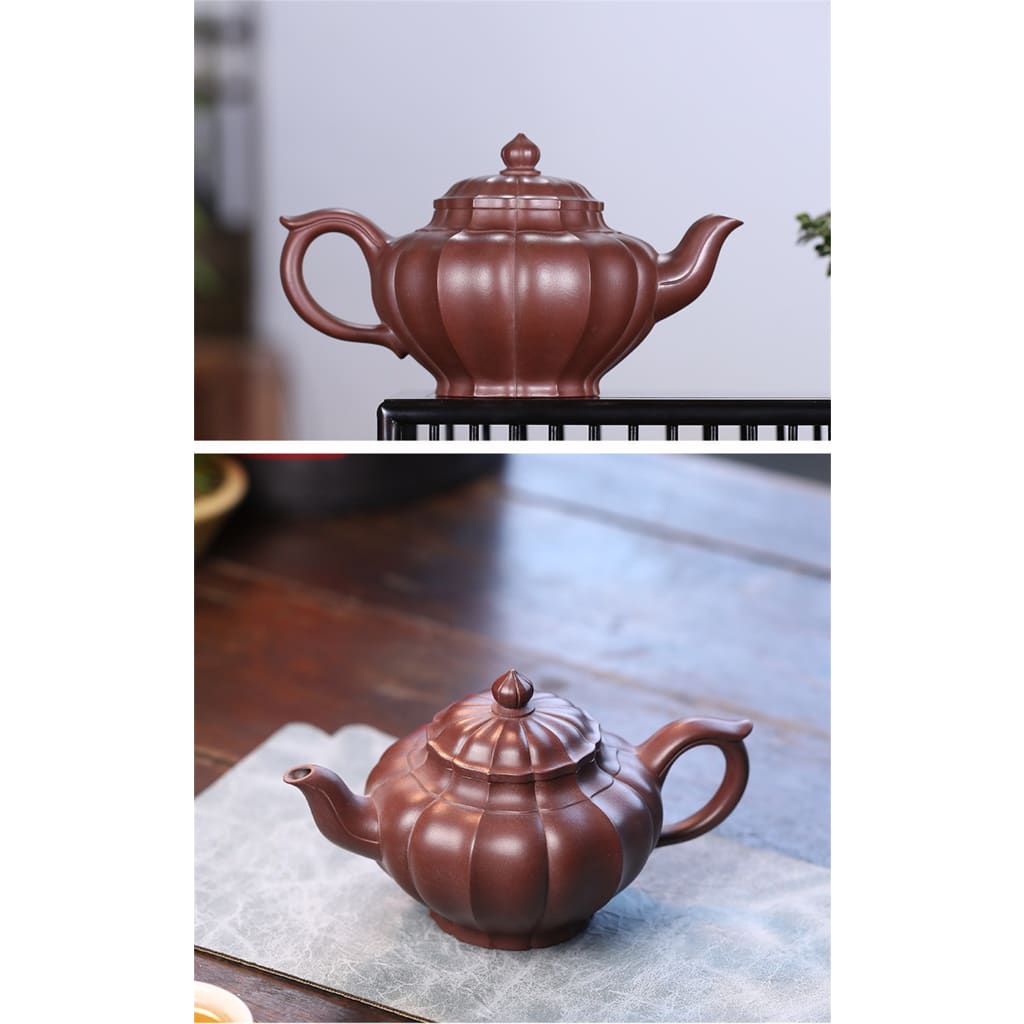 teapot Yixing pure handmade famous authentic ribbed smiley