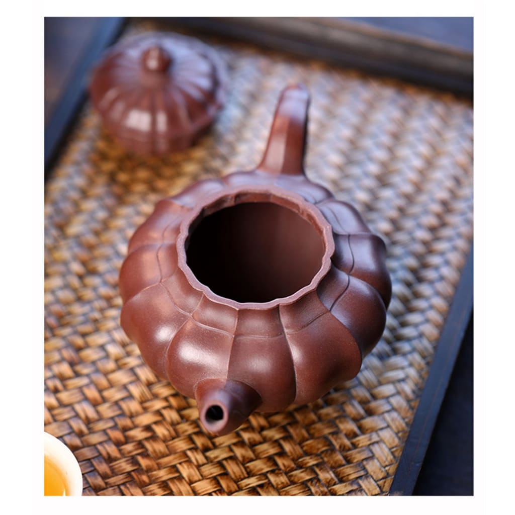 teapot Yixing pure handmade famous authentic ribbed smiley