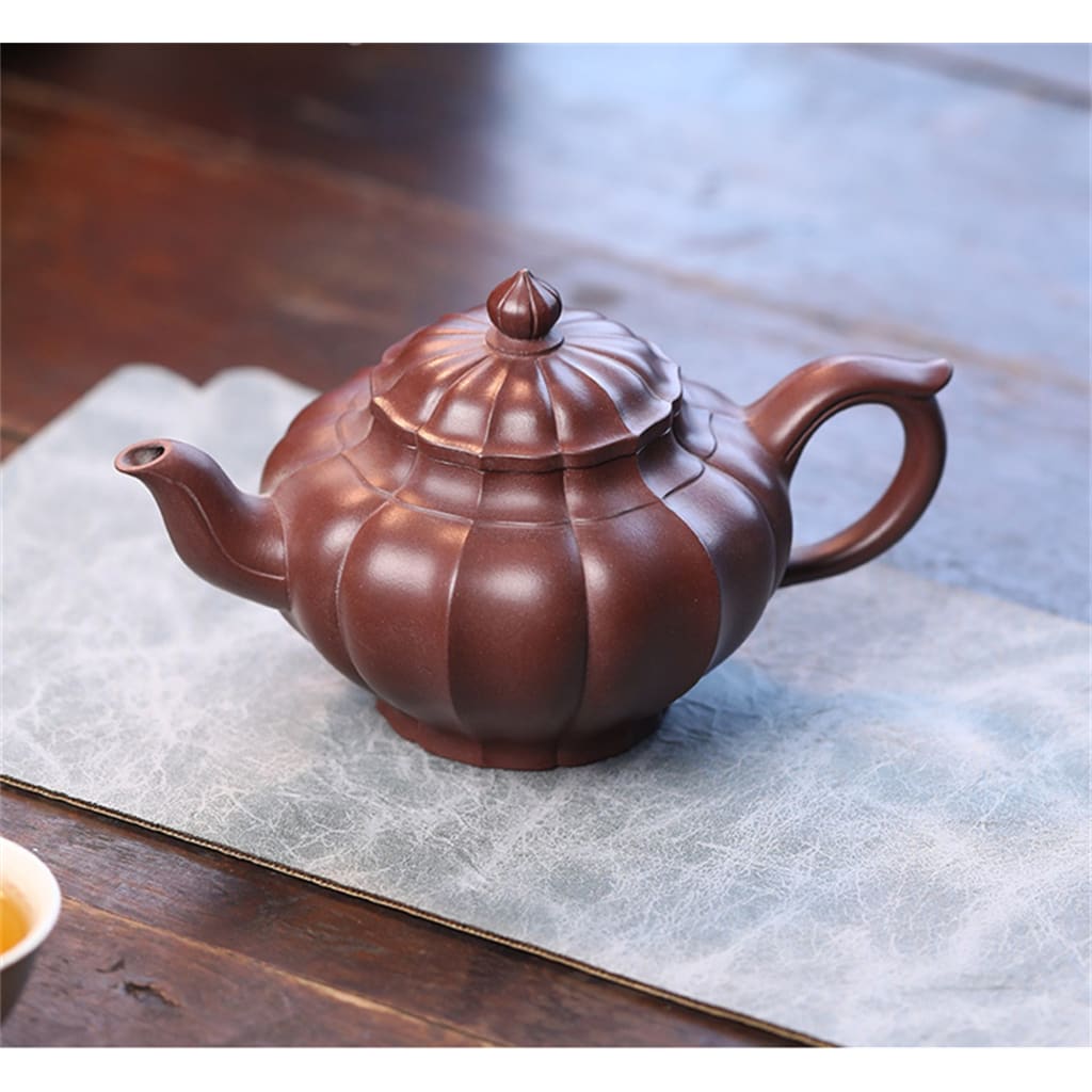 teapot Yixing pure handmade famous authentic ribbed smiley