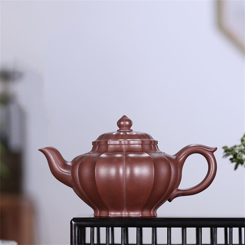 teapot Yixing pure handmade famous authentic ribbed smiley